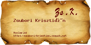 Zsubori Krisztián névjegykártya
